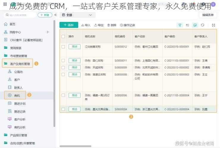 成为免费的 CRM,一站式客户关系管理专家,永久免费使用