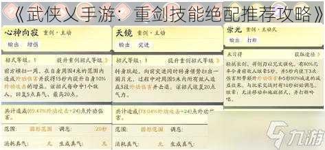 《武侠乂手游:重剑技能绝配推荐攻略》