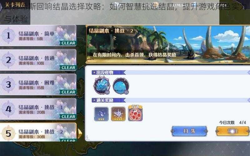 玛娜希斯回响结晶选择攻略:如何智慧挑选结晶,提升游戏角色实力与体验